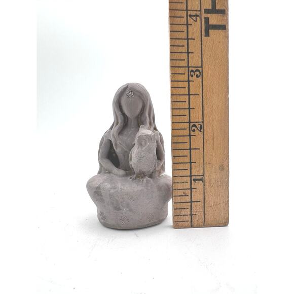 Athena Goddess with Owl Gypsum Statue Goddess Deity Figurine Altar Statue Decor - Picture 5 of 5